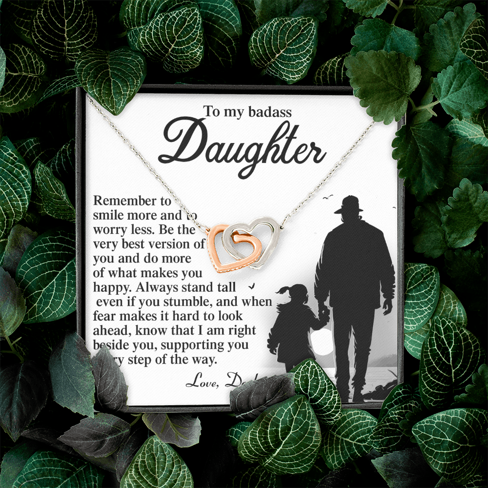 To My Badass Daughter Necklace, To My Badass Daughter Necklace, To My Badass Daughter Crown Necklace, To My Daughter From Dad