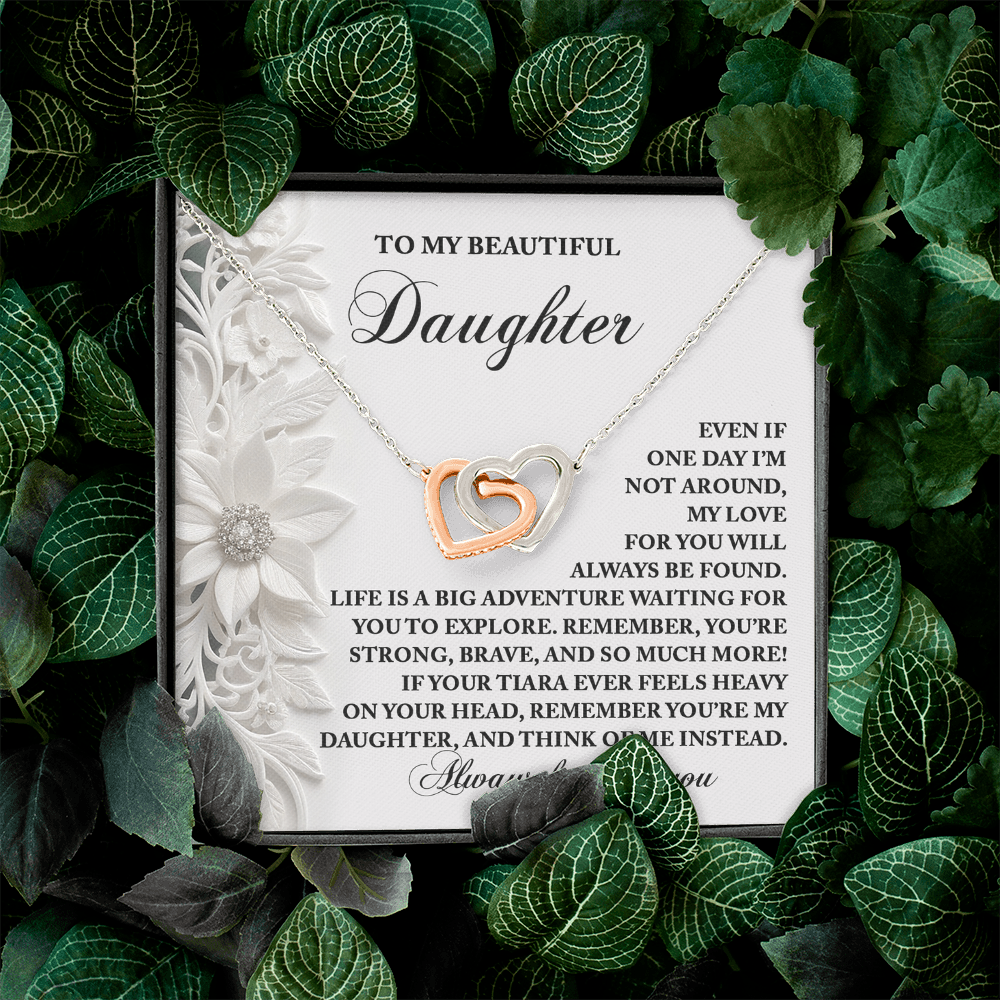 To My Beautiful Daughter Necklace, Daughter Jewelry From Mom, Daughter Necklace From Dad, Daughter Birthday Card From Mom