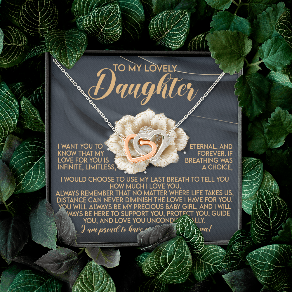 To My Lovely Daughter Necklace, Love Is All We Need Necklace, Dad And Daughter Necklaces, Proud Of Daughter Gifts From Mom