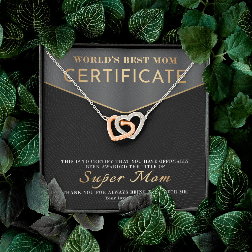 World's Best Mom Certificate Necklace, Gift My Mom Christma, Mom And Daughter Necklace, Mothers Necklace Gifts For Mom From Daughter