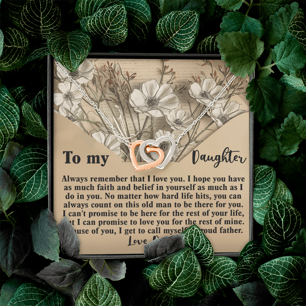 To My Daughter Necklace, Necklace For Daughter From Dad, Father Daughter Necklace Gold, Daddy Loves You Daughter Gift