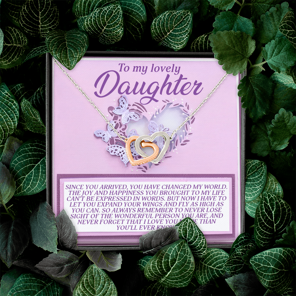 To My Lovely Daughter Necklace, Adult Daughter Valentines Gifts, Necklace From Dad To Daughter, Father And Daughter Necklace