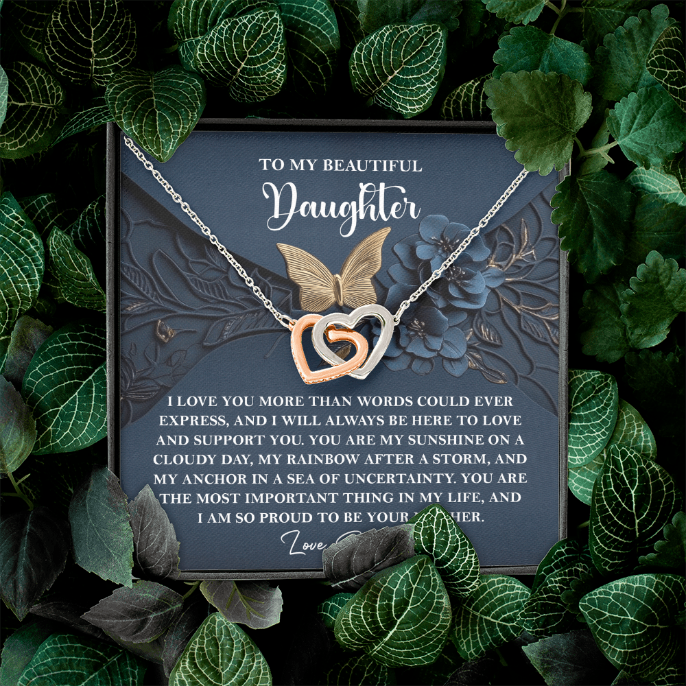 To My Beautiful Daughter Necklace, Daughter Necklaces From Mom, Birthday Gifts For Daughter Adult, To My Daughter Necklace From Mom
