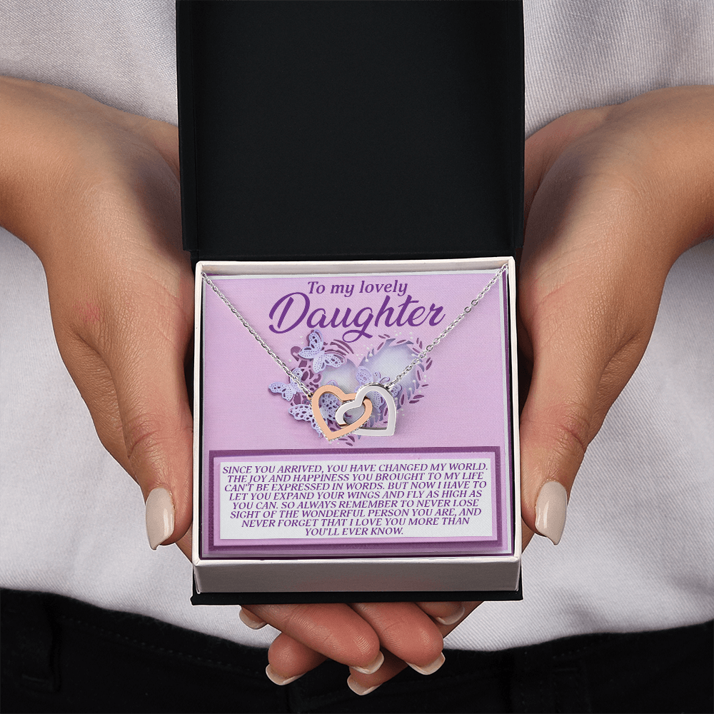 To My Lovely Daughter Necklace, Adult Daughter Valentines Gifts, Necklace From Dad To Daughter, Father And Daughter Necklace