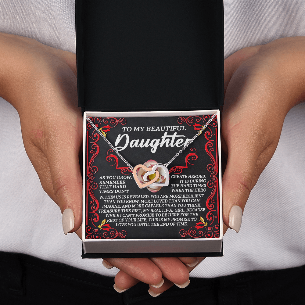To My Beautiful Daughter Necklace, Jewelry For Daughter From Mom, Gift For Adult Daughter, Gift For My Daughter