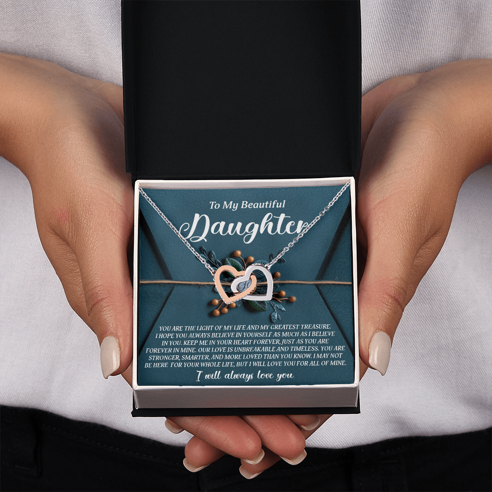To My Beautiful Daughter Necklace, To My Daughter Necklace From Mom, Mother Day Gifts For Daughters Adult, To My Daughter Necklace From Dad