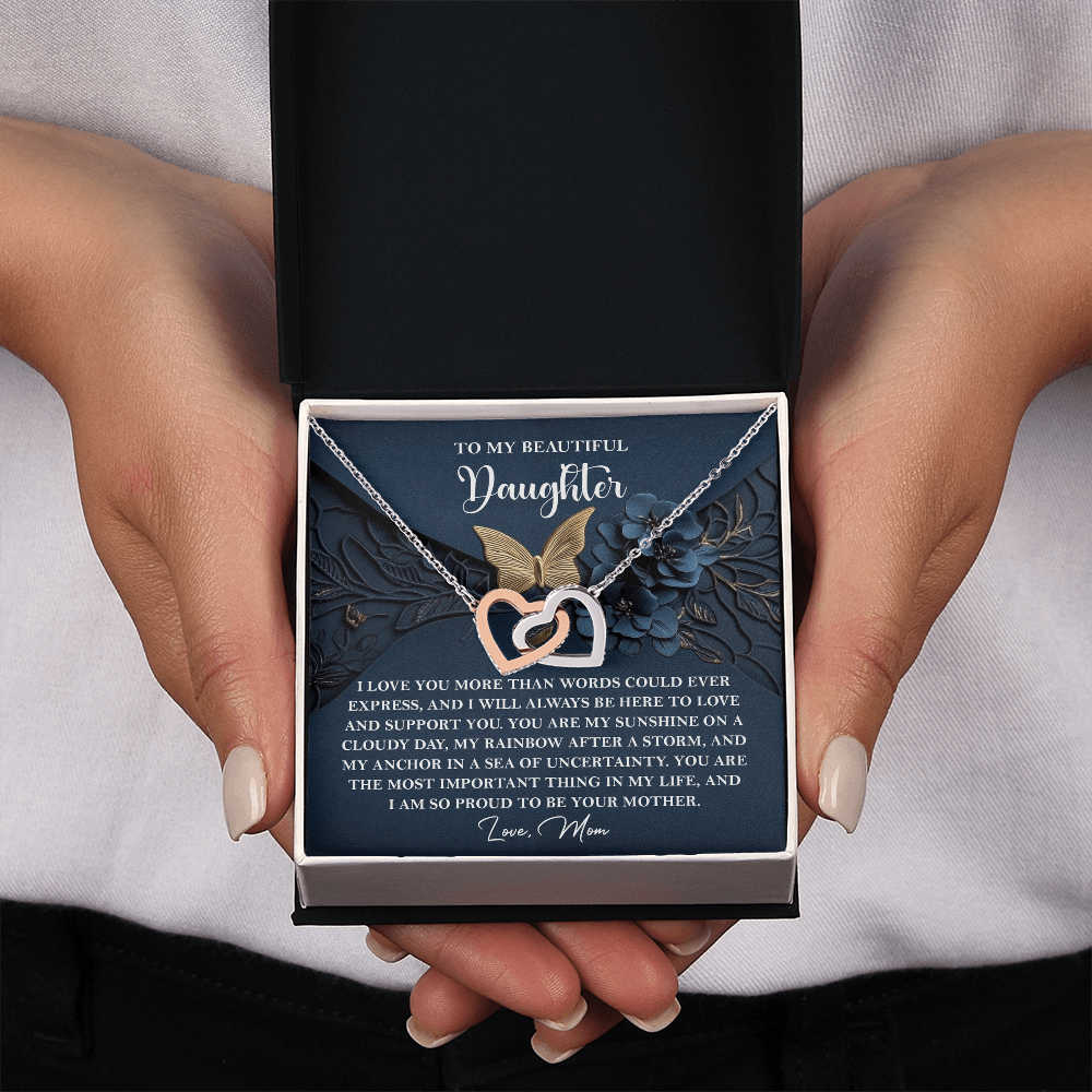 To My Beautiful Daughter Necklace, Daughter Necklaces From Mom, Birthday Gifts For Daughter Adult, To My Daughter Necklace From Mom