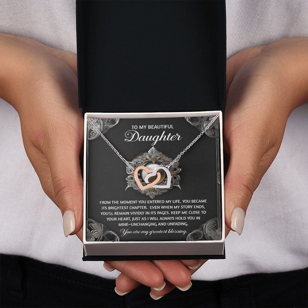 To My Beautiful Daughter Necklace, Matching Necklaces For Mom And Daughter, Adult Daughter Birthday Gifts, To My Daughter From Dad
