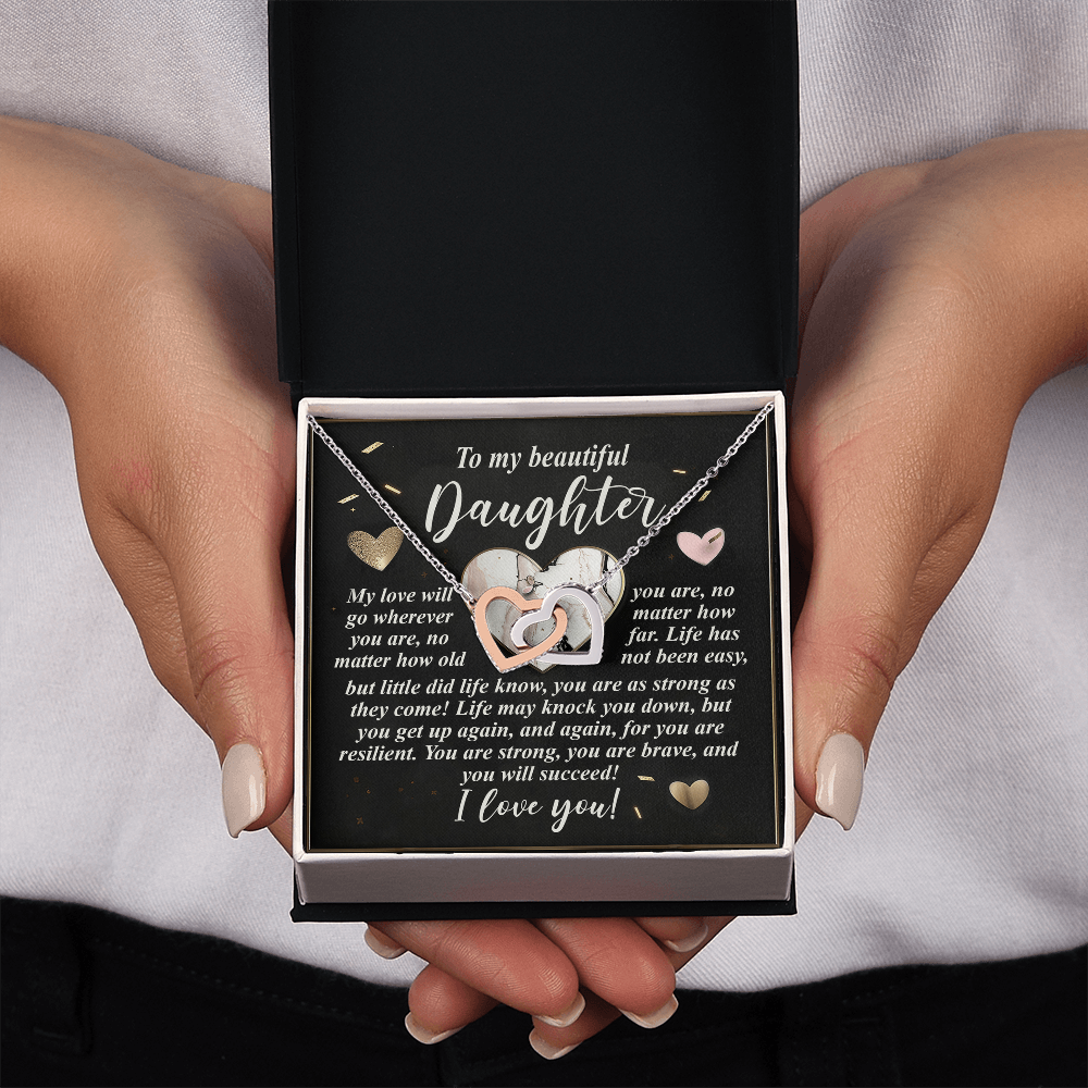 To My Beautiful Daughter Necklace, Bonus Daughter Gifts Unique, Birthday Gift For Adult Daughter, Christmas Gifts For Adult Daughter