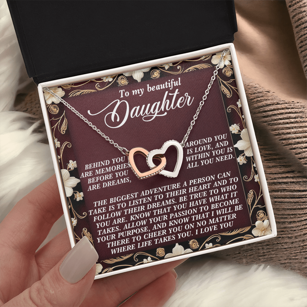 To My Beautiful Daughter Necklace, To My Daughter Necklace From Dad, Mother Daughter Gifts From Mom, To My Daughter Necklace From Mom
