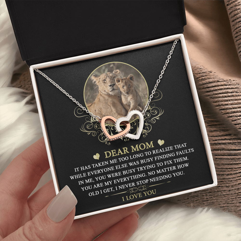 Dear Mom Necklace, Necklace Mom From Daughter, Mothers Day Gifts For Mom In Spanish, Message Card Necklace Gift