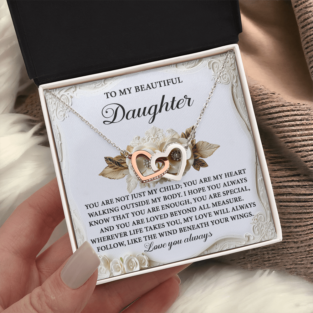 To My Beautiful Daughter Necklace, Birthday Card For Adult Daughter, Daughter Gift From Dad, Necklace For Daughter From Mom