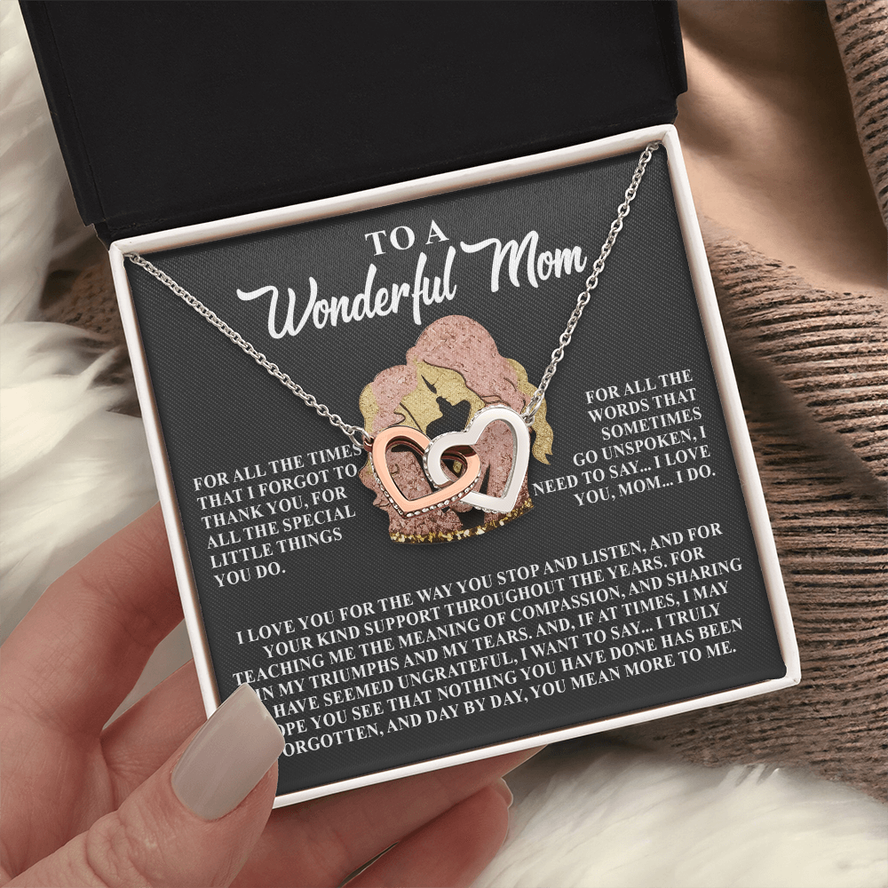 To A Wonderful Mom Necklace, To The Best Mom In The World Necklace, Christmas Gifts For Hispanic Mom, Birthday Mom From Daughter