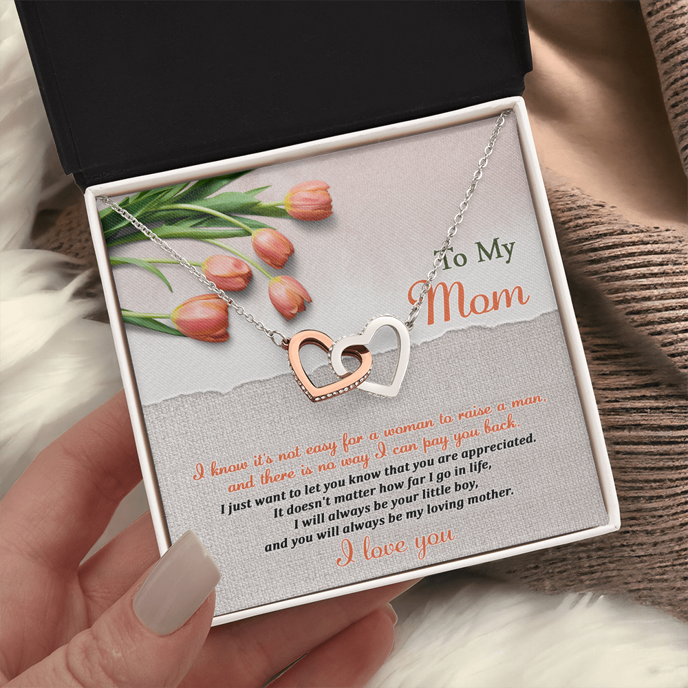 To My Mom Necklace, Message Card Birthday Necklace, Mom Gift Sterling Silver Necklace, Mothers Day Necklace Mom