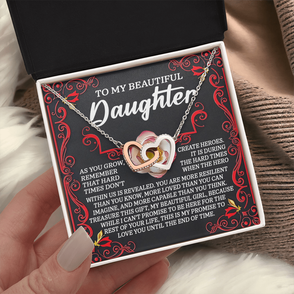To My Beautiful Daughter Necklace, Jewelry For Daughter From Mom, Gift For Adult Daughter, Gift For My Daughter