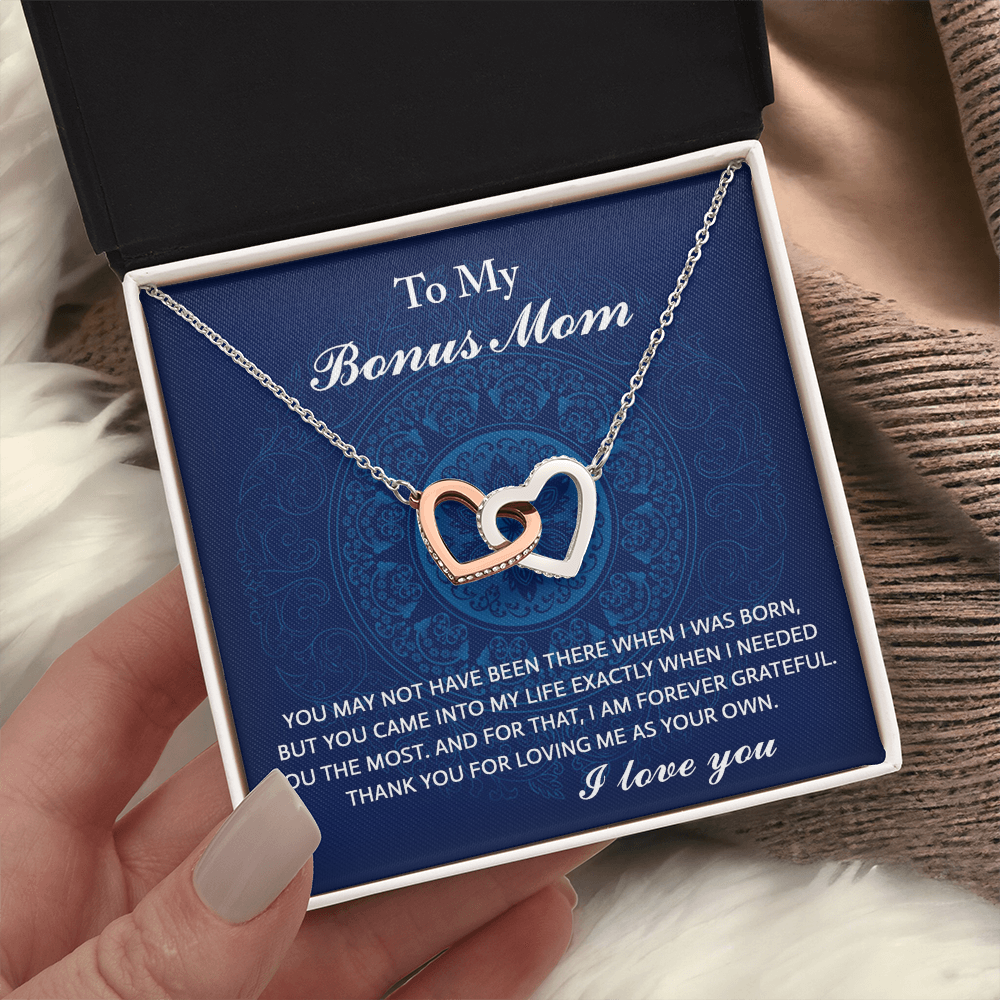To My Bonus Mom Necklace, To My Bonus Mom On My Wedding Day, Necklace Mom And Daughter, Gifts For Mom On Mother's Day