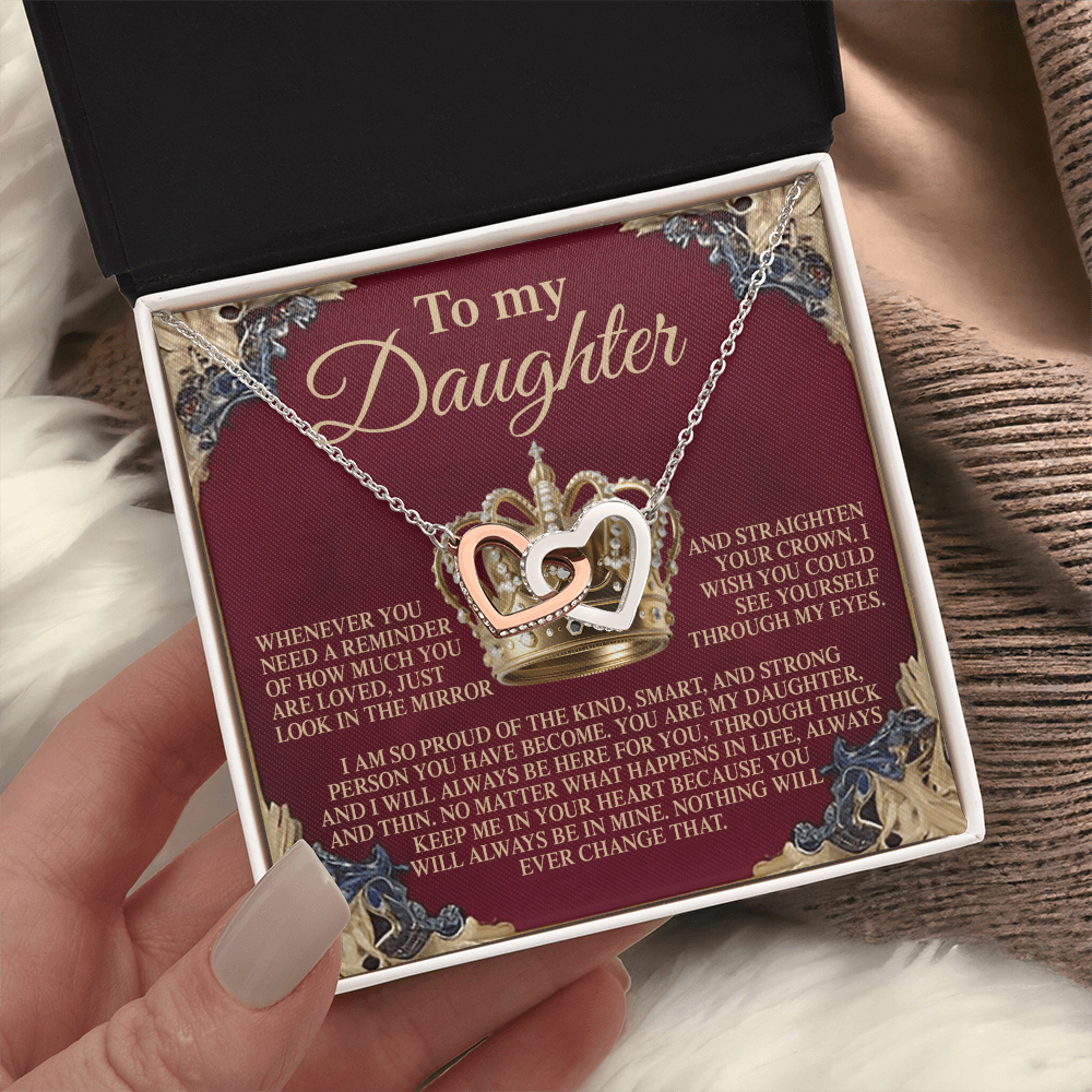 To My Daughter Necklace, Daughter Gifts From Both Parents, Valentine Gift To Daughter From Dad, To My Badass Daughter Necklace From Mom