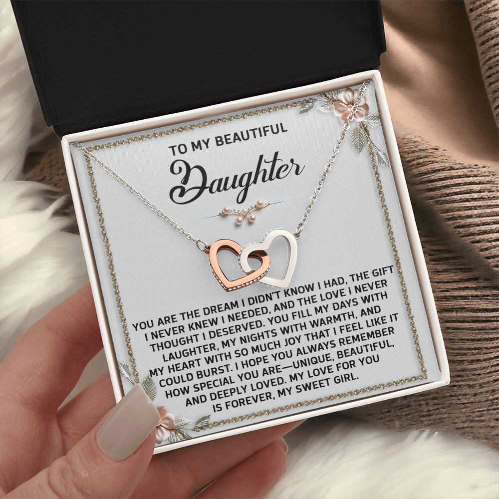 To My Beautiful Daughter Necklace, My Daughter Gifts From Dad, Mom And Daughter Gifts, Daughter Necklace From Mom