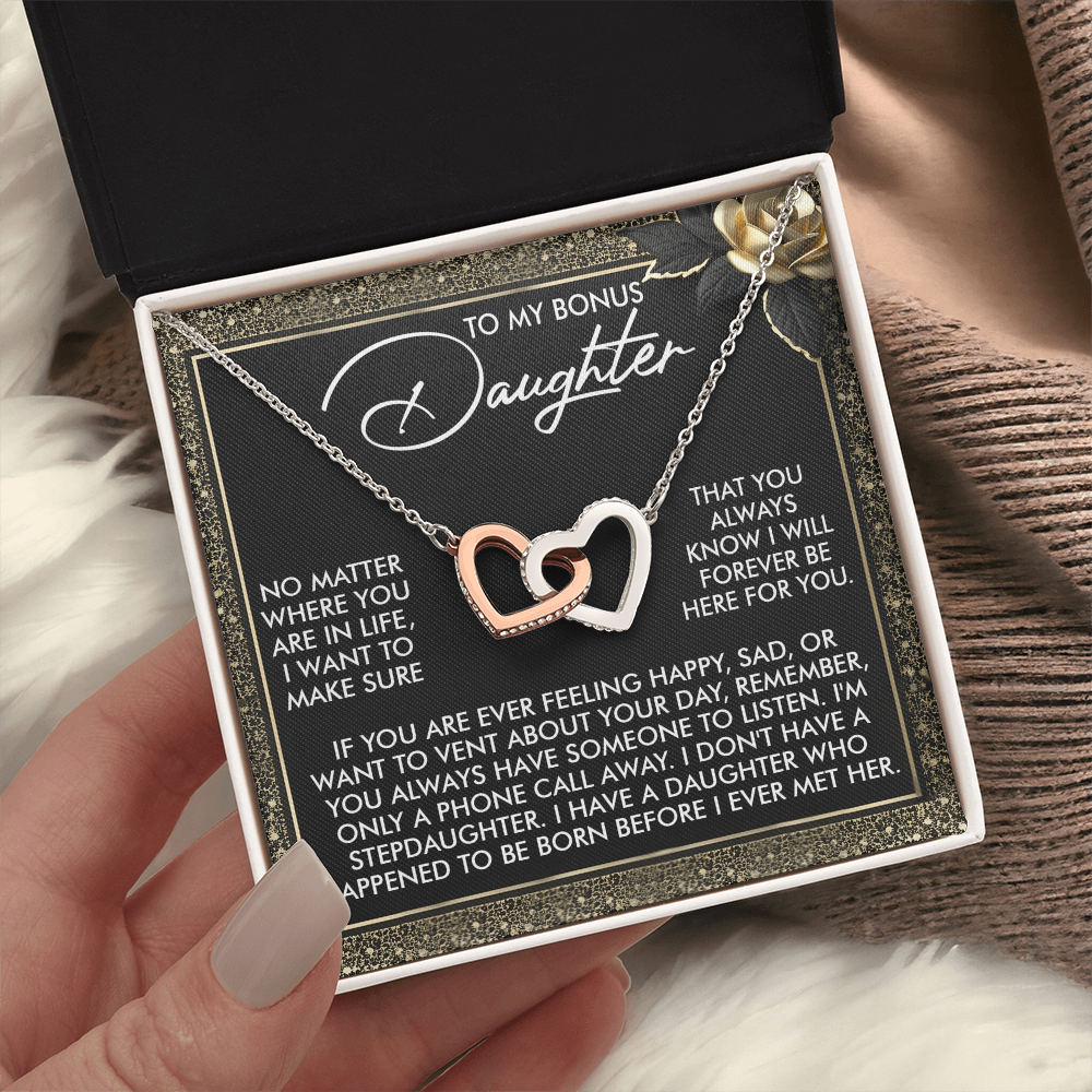 To My Bonus Daughter Necklace, My Daughter Gifts From Mom, Gifts From Dad To Daughter, Necklace For Daughter And Mom