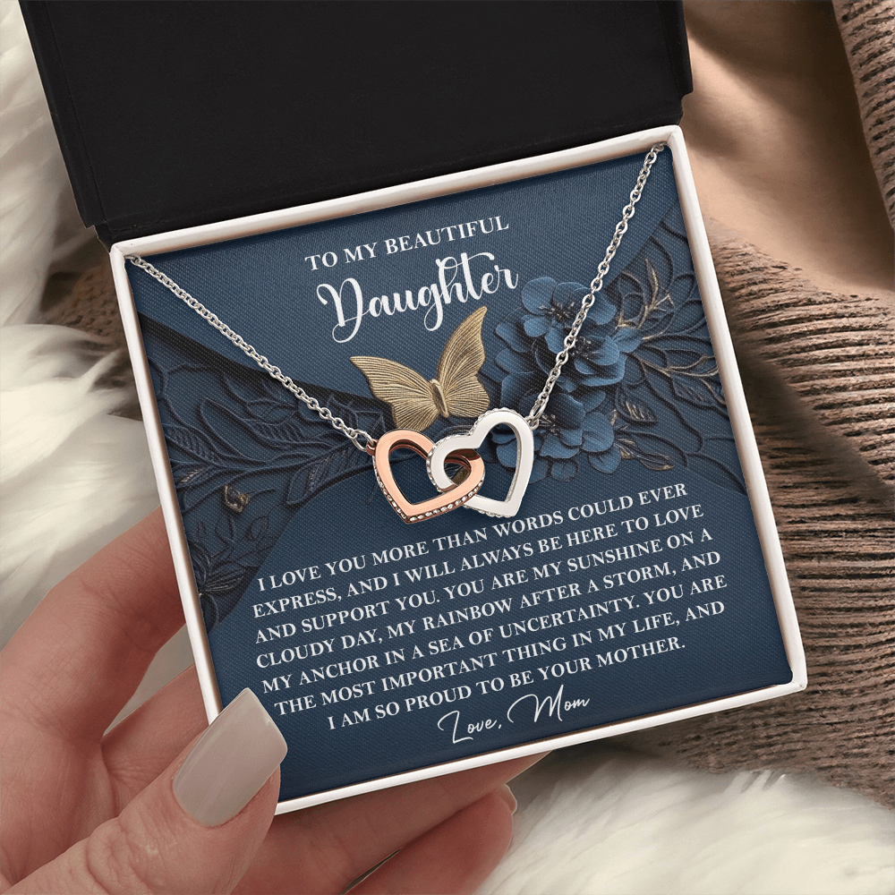 To My Beautiful Daughter Necklace, Daughter Necklaces From Mom, Birthday Gifts For Daughter Adult, To My Daughter Necklace From Mom