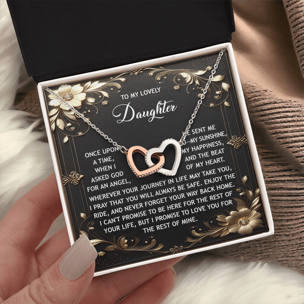 To My Lovely Daughter Necklace, Daughter Necklace From Mom And Dad, Daughter Gifts From Dad, Bonus Daughter Gifts Unique