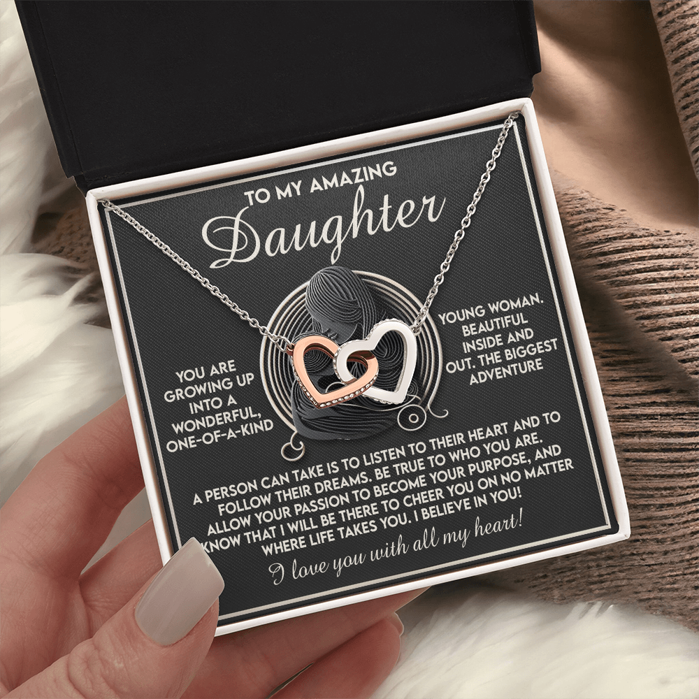 To My Amazing Daughter Necklace, Daughter Necklace From Mom, Christmas Gift For Adult Daughter, Daughter Necklace From Mom