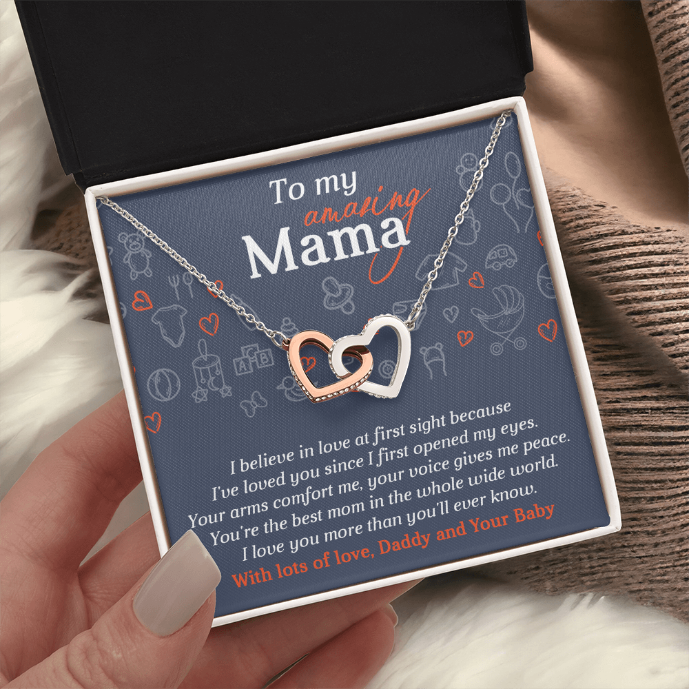 To My Amazing Mama Necklace, To My Mom Necklace From Daddy And Your Baby, Gifts For Mom From Husband, Mom To Daughter Mothers Day Gift