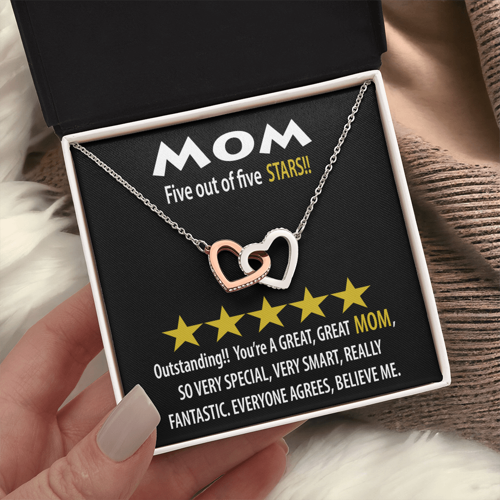 Mom Five Out Of Five Stars Necklace, Mom Birthday Gift From Son, Gift For Mom Spanish, 1st Mothers Day Necklace For New Mom