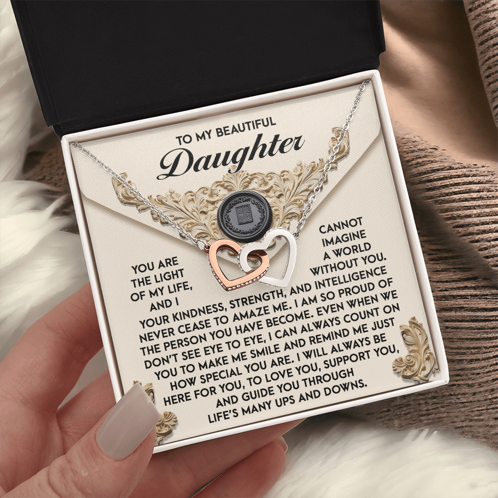 To My Beautiful Daughter Necklace, To My Daughter Necklace From Mom, Mother Daughter Gifts From Mom, Dad And Daughter Necklaces