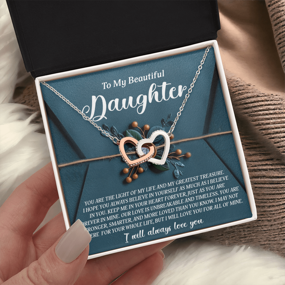 To My Beautiful Daughter Necklace, To My Daughter Necklace From Mom, Mother Day Gifts For Daughters Adult, To My Daughter Necklace From Dad
