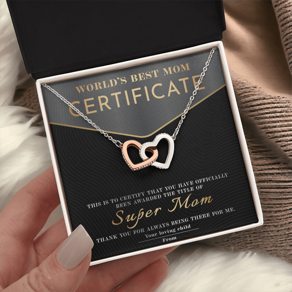 World's Best Mom Certificate Necklace, Gift My Mom Christma, Mom And Daughter Necklace, Mothers Necklace Gifts For Mom From Daughter