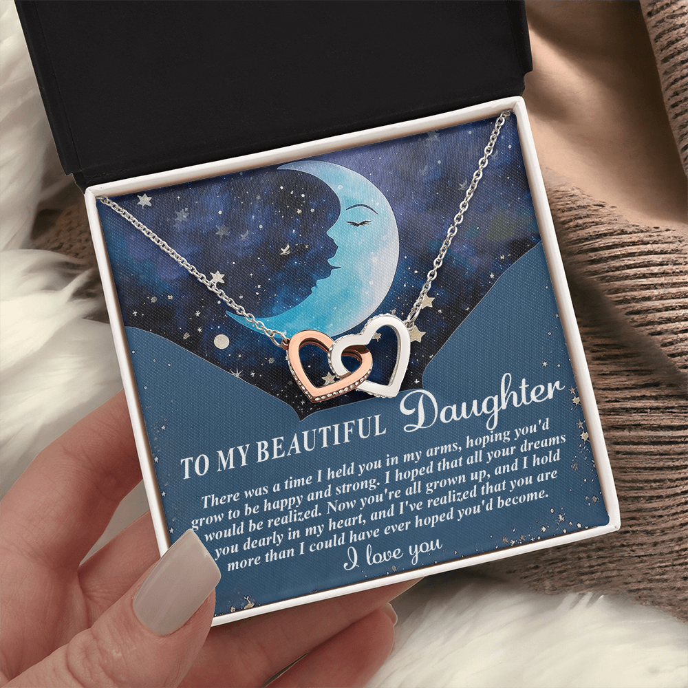 To My Beautiful Daughter Necklace, Dad Necklace For Daughter, My Daughter Necklace From Mom, Dad To Daughter Necklace I Love You