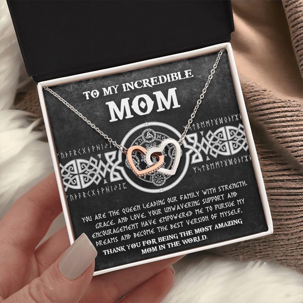 To My Incredible Mom Necklace, Necklaces For Moms From Daughters, Message Card Necklace Gift To Mom, Necklaces For Moms