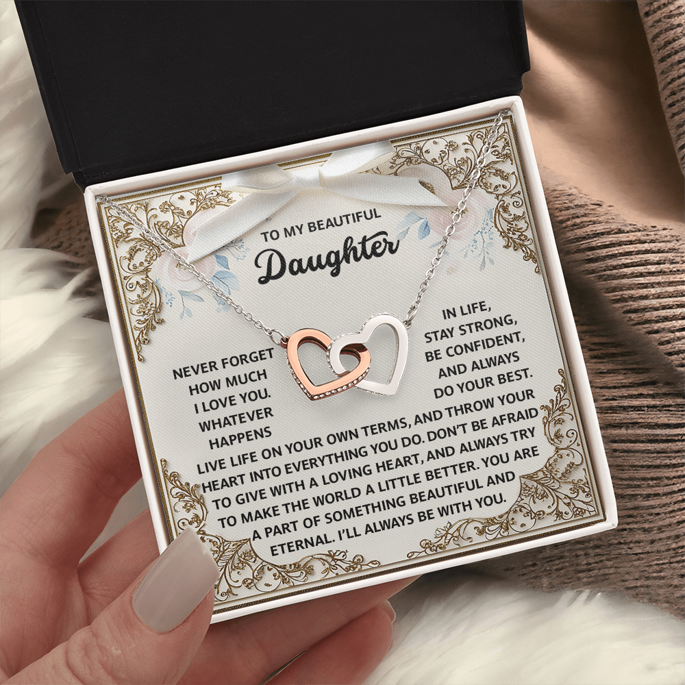 To My Beautiful Daughter Necklace, Necklace For Daughter From Dad, Mother And Daughter Jewelry, Jewelry For Daughter From Dad