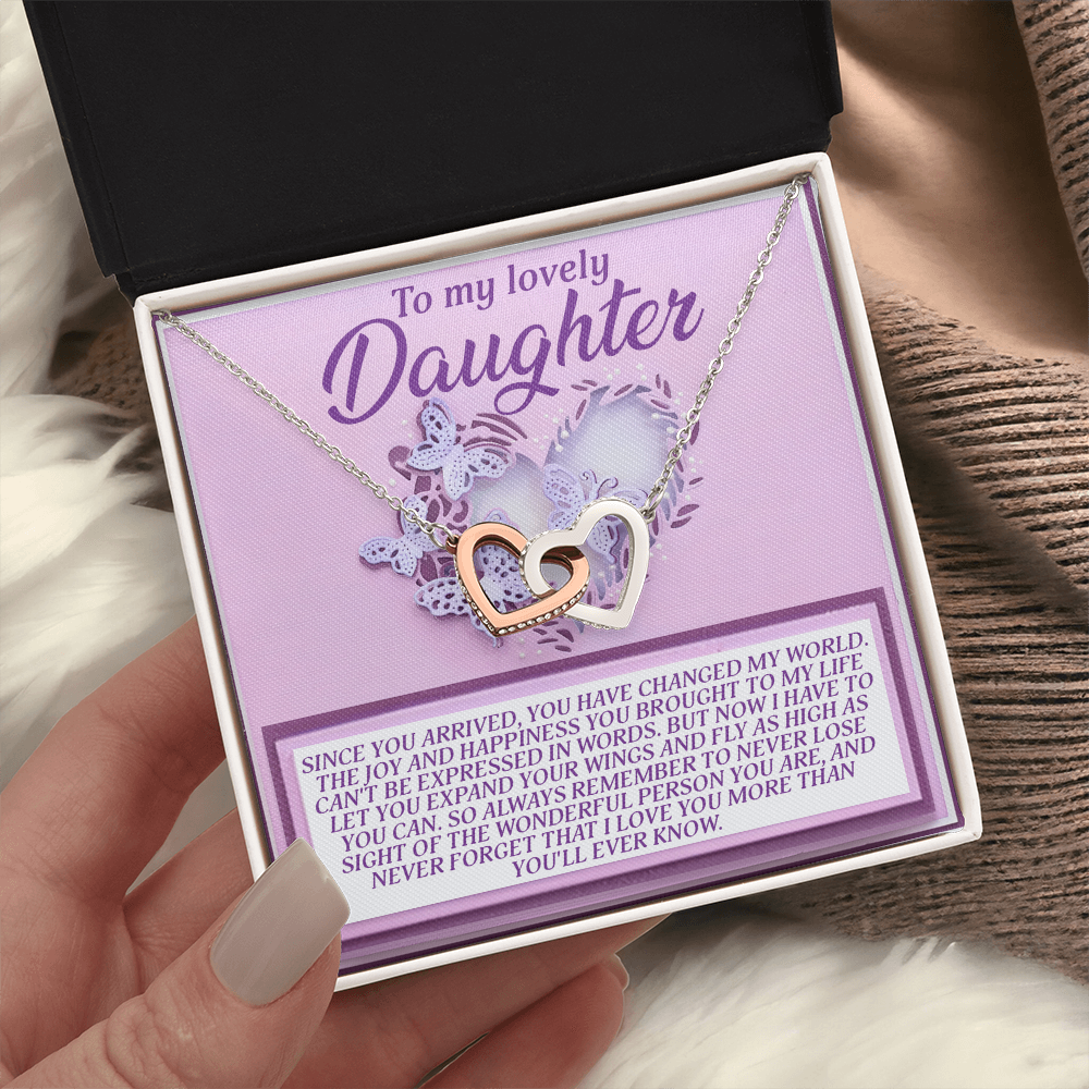 To My Lovely Daughter Necklace, Adult Daughter Valentines Gifts, Necklace From Dad To Daughter, Father And Daughter Necklace