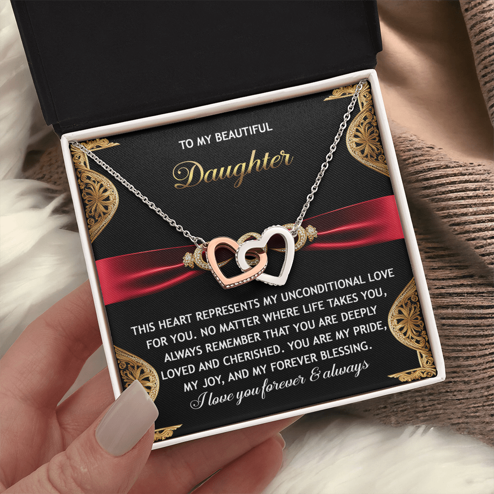 To My Beautiful Daughter Necklace, For My Daughter From Dad, Daughter Gifts From Mom, Gifts For Grown Daughter