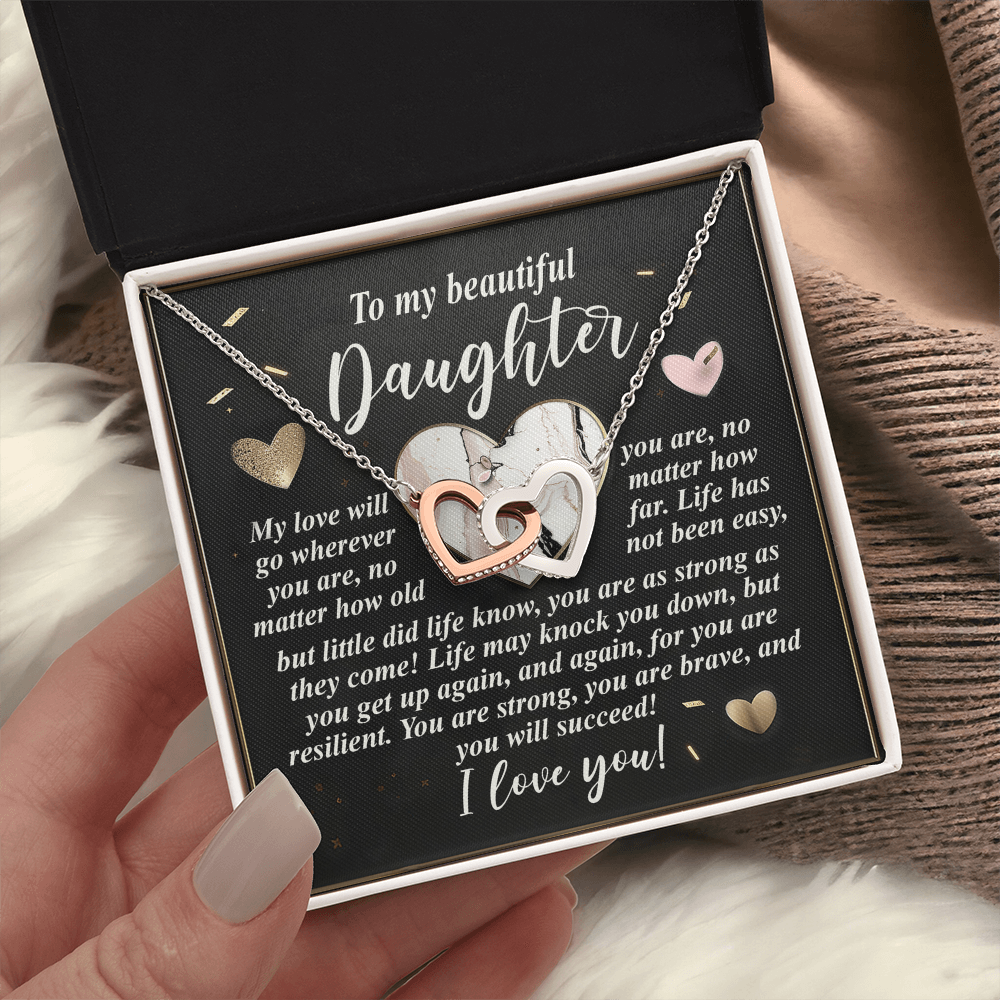 To My Beautiful Daughter Necklace, Bonus Daughter Gifts Unique, Birthday Gift For Adult Daughter, Christmas Gifts For Adult Daughter