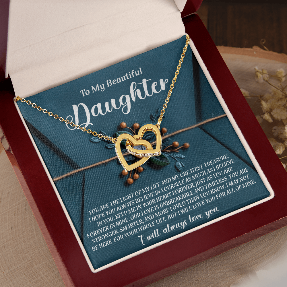 To My Beautiful Daughter Necklace, To My Daughter Necklace From Mom, Mother Day Gifts For Daughters Adult, To My Daughter Necklace From Dad