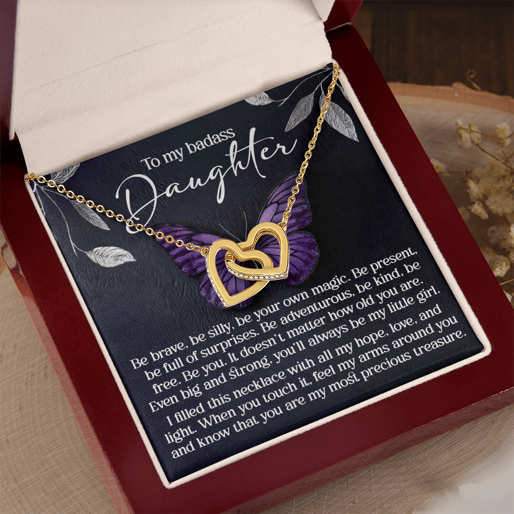 To My Badass Daughter Necklace, Necklace For My Daughter, Mom And Daughter Gifts, Necklaces For Daughter From Dad