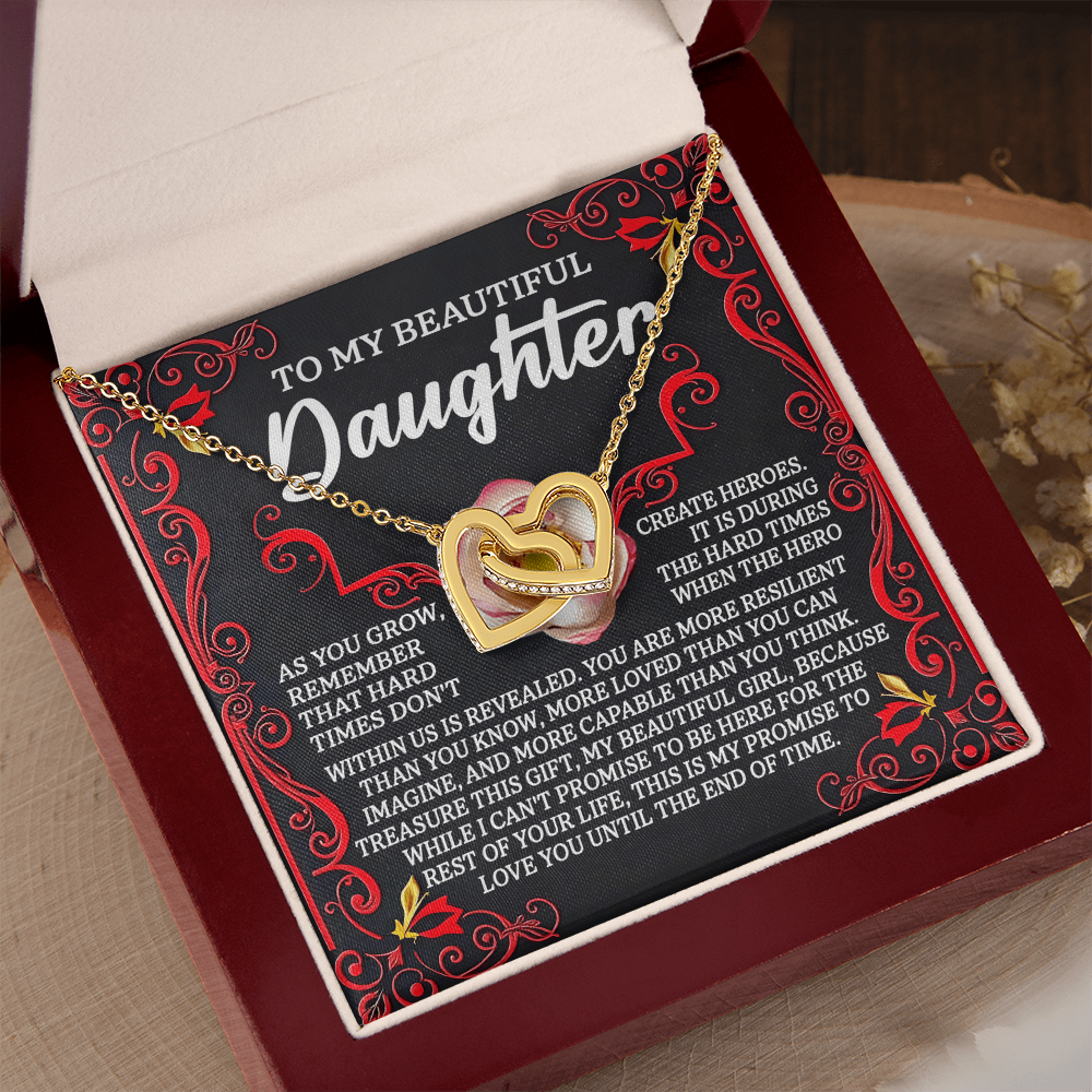 To My Beautiful Daughter Necklace, Jewelry For Daughter From Mom, Gift For Adult Daughter, Gift For My Daughter