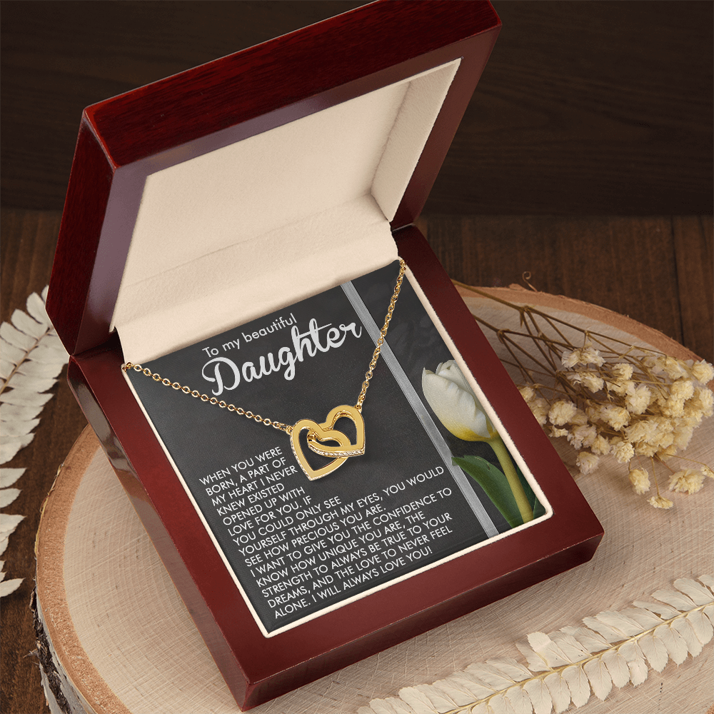 To My Beautiful Daughter Necklace, Valentines Day Gifts For Daughter Adult From Dad, Badass Necklace For Women, To My Bonus Mom Necklace