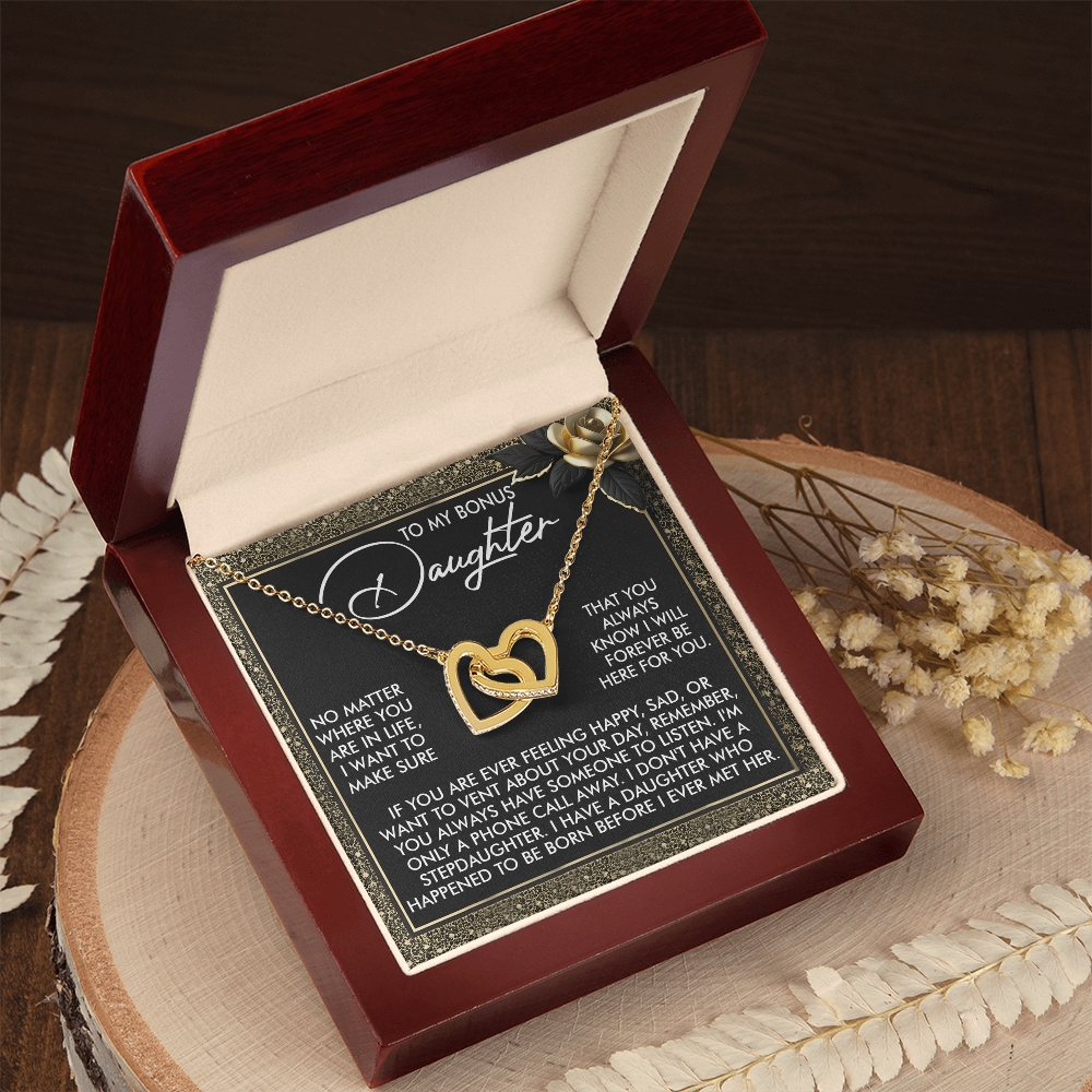 To My Bonus Daughter Necklace, My Daughter Gifts From Mom, Gifts From Dad To Daughter, Necklace For Daughter And Mom