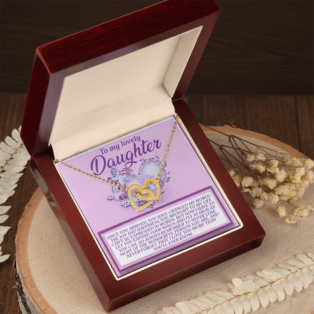To My Lovely Daughter Necklace, Adult Daughter Valentines Gifts, Necklace From Dad To Daughter, Father And Daughter Necklace