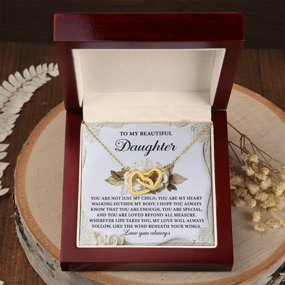 To My Beautiful Daughter Necklace, Birthday Card For Adult Daughter, Daughter Gift From Dad, Necklace For Daughter From Mom