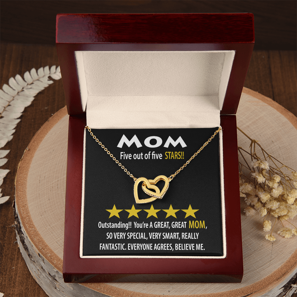 Mom Five Out Of Five Stars Necklace, Mom Birthday Gift From Son, Gift For Mom Spanish, 1st Mothers Day Necklace For New Mom