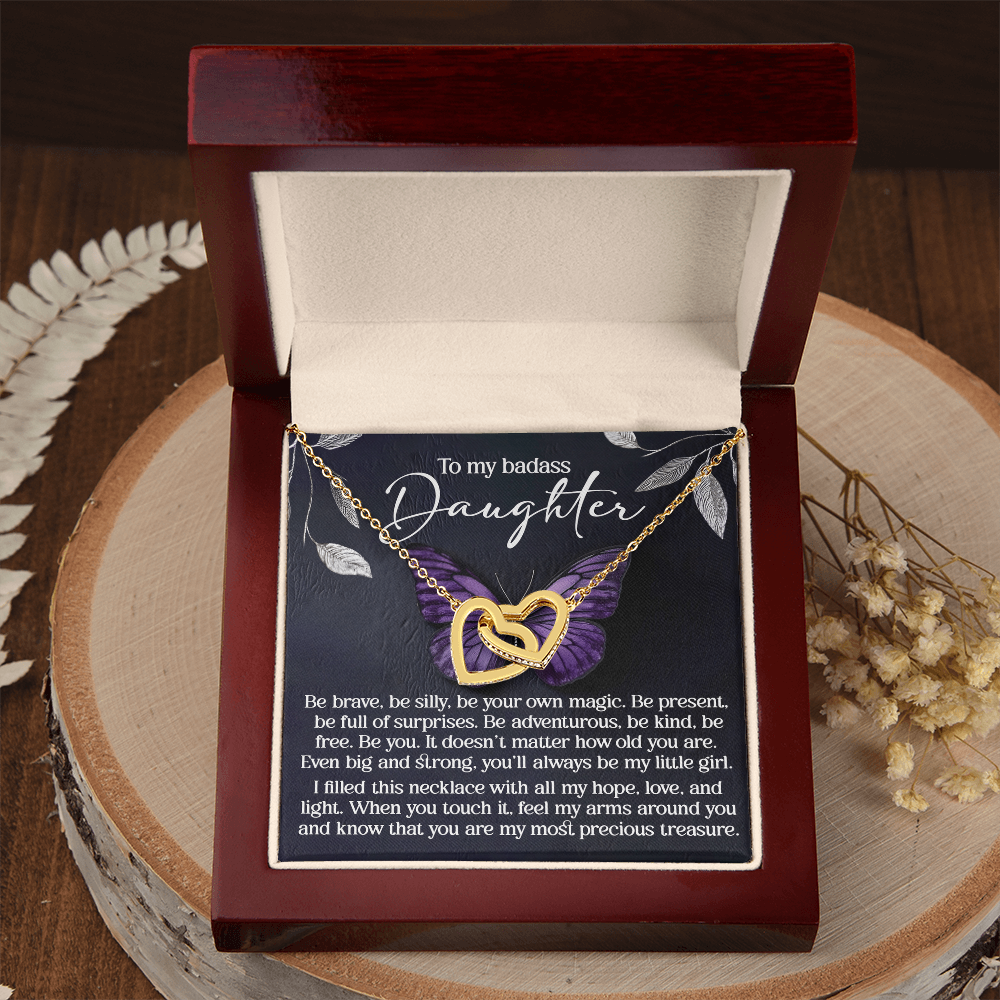 To My Badass Daughter Necklace, Necklace For My Daughter, Mom And Daughter Gifts, Necklaces For Daughter From Dad