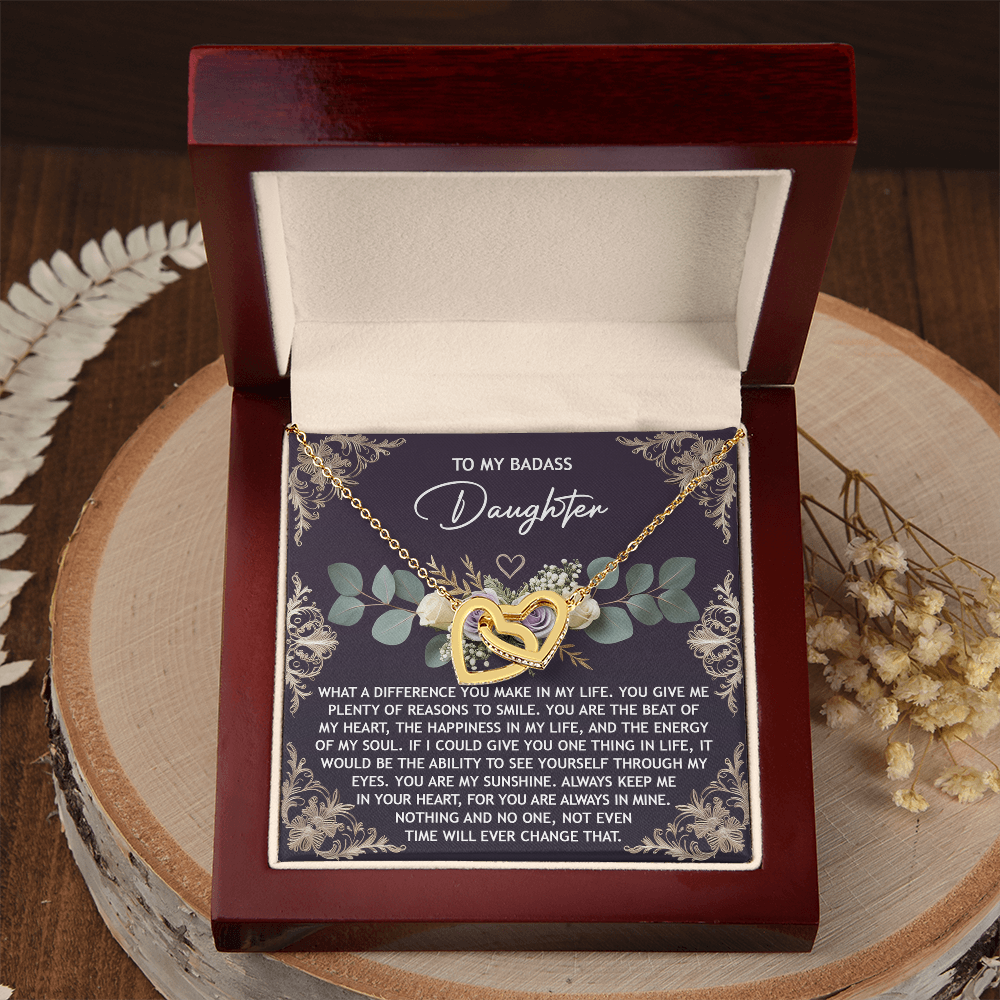 To My Badass Daughter Necklace, Necklaces For Daughter From Dad, Mom To Daughter Gifts Unique Gifts, For My Daughter Necklace