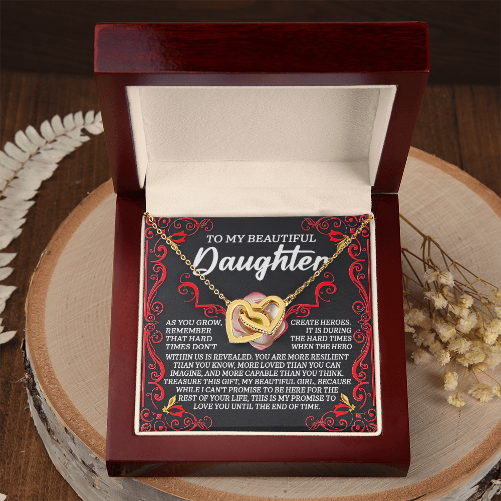 To My Beautiful Daughter Necklace, Jewelry For Daughter From Mom, Gift For Adult Daughter, Gift For My Daughter