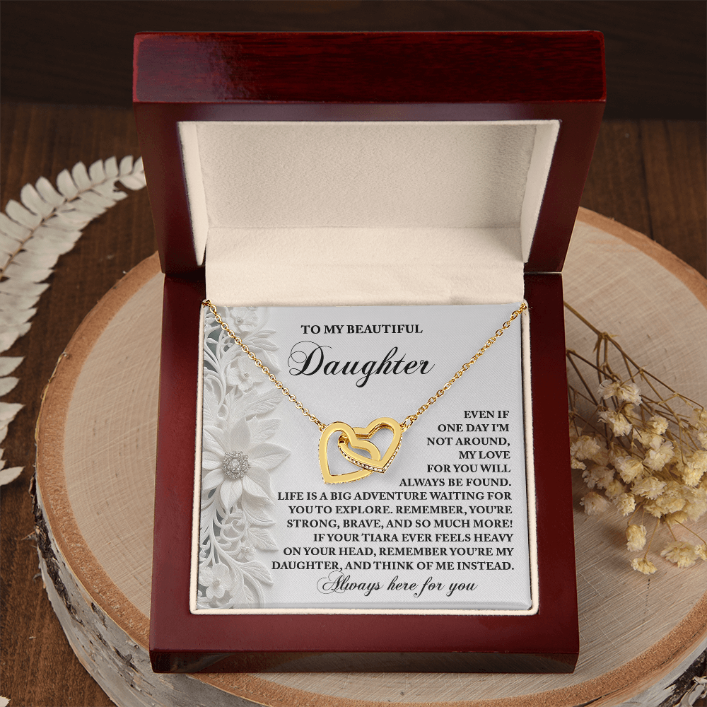 To My Beautiful Daughter Necklace, Daughter Jewelry From Mom, Daughter Necklace From Dad, Daughter Birthday Card From Mom