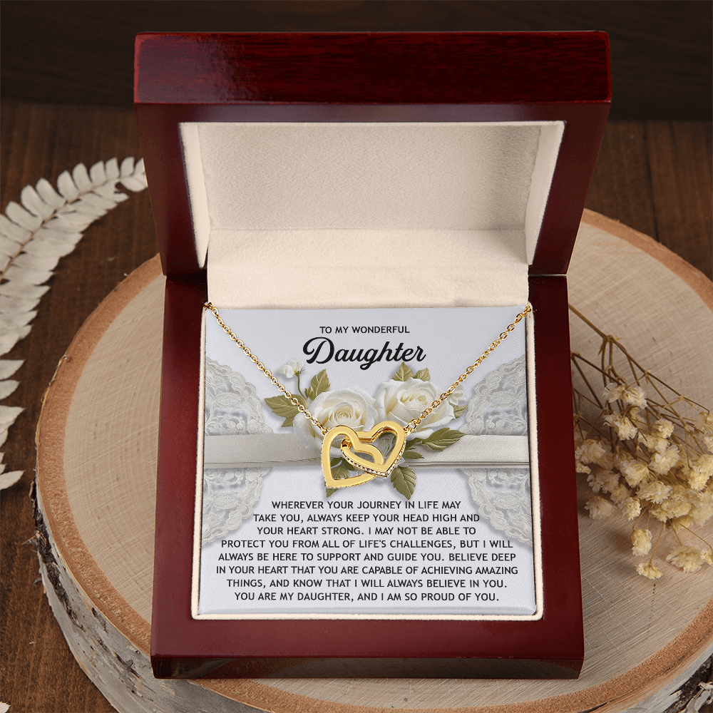 To My Wonderful Daughter Necklace, Gift For My Daughter, To My Daughter Necklace From Dad, Mother And Daughter Necklace